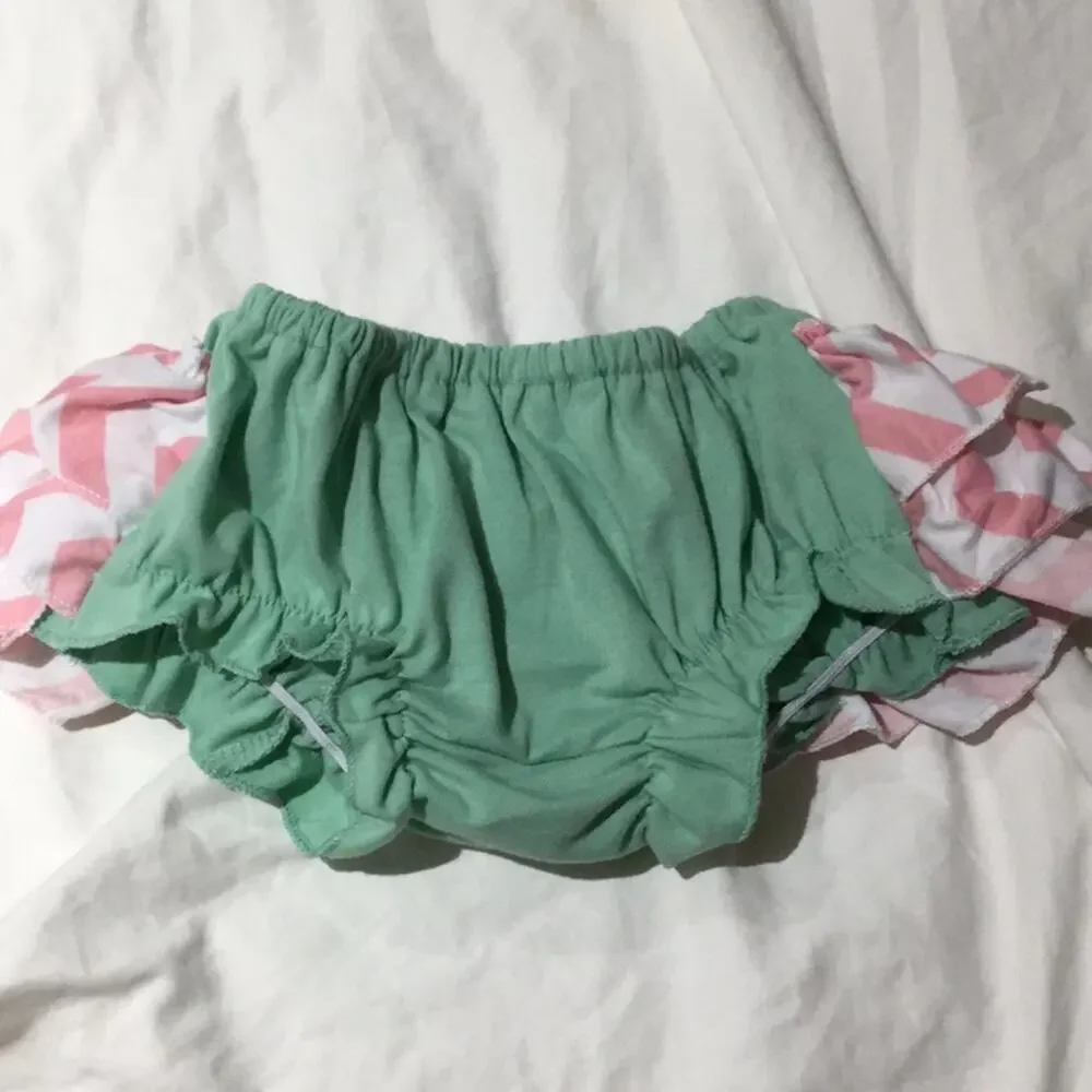 Swing open back ruffle tie top w/ diaper cover